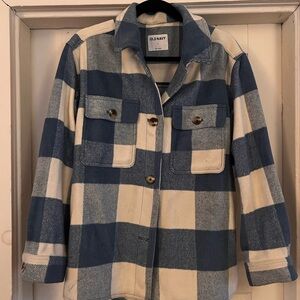 Old Navy Blue and White Checkered Jacket